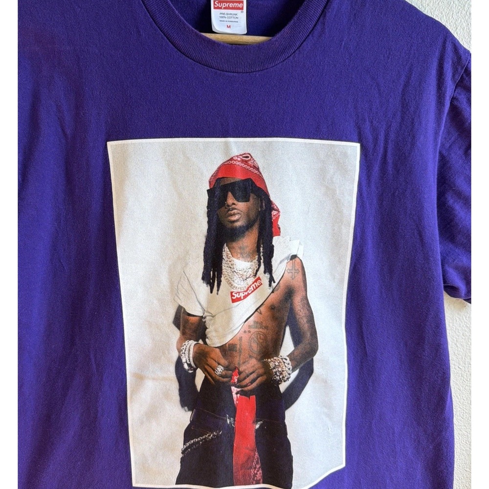 Supreme Playboi Carti Photo Tee Purple M FW25 Rap Graphic T-Shirt Authentic